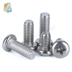 20-90pcs M1 M1.2 M1.4 M1.6 M2 M2.5 M3 M4 DIN7985 GB818 304 Stainless Steel Cross Recessed Pan Head Screws Phillips Screws