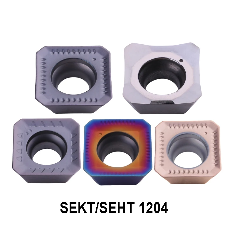 

10pcs SEKT 1204 SEHT1204 Milling Cutter Carbide Inserts for KM12 Tool Head SEKT1204AFTN SEHT1204AFFN Steel Aluminum Stainless