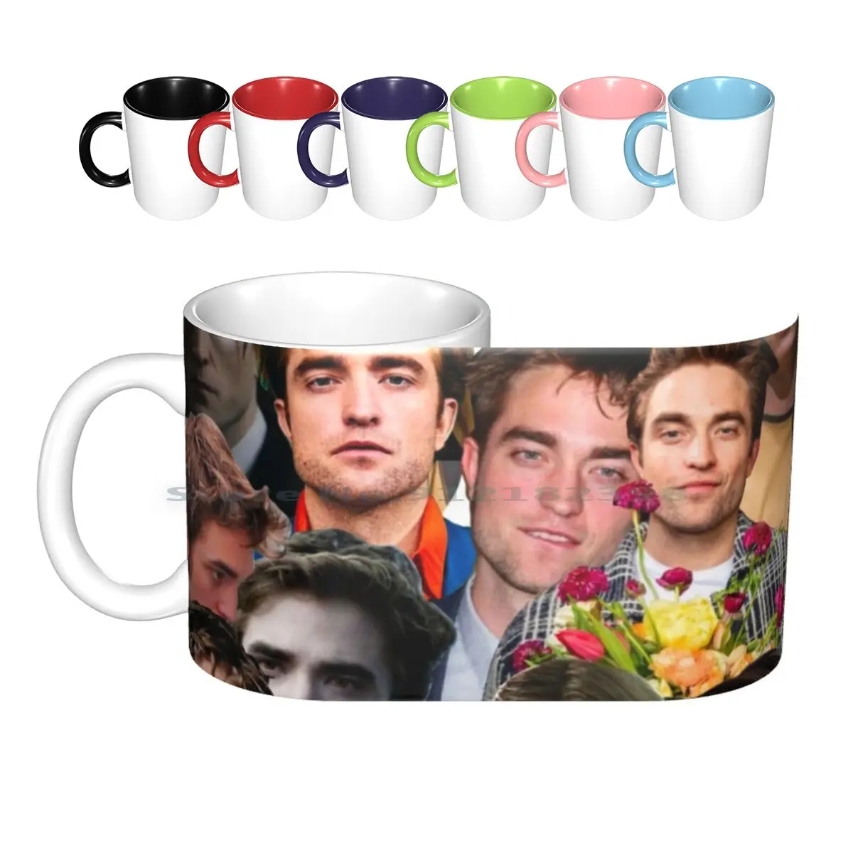 Robert Pattinson Photo Collage Ceramic Mugs Coffee Cups Milk Tea Mug Robert Pattinson Robert Pattinson Collage Creative