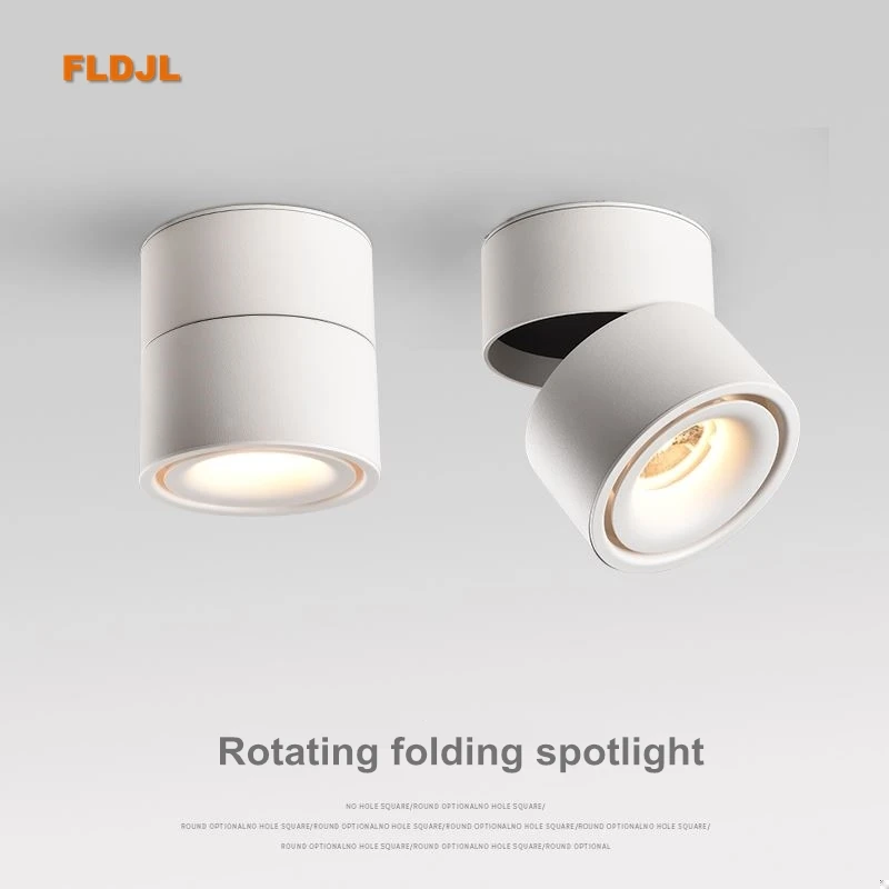 

LED dimming COB track spotlight 12W 20W downlight foldable rotating aisle ceiling light shop ceiling household AC86V~265V