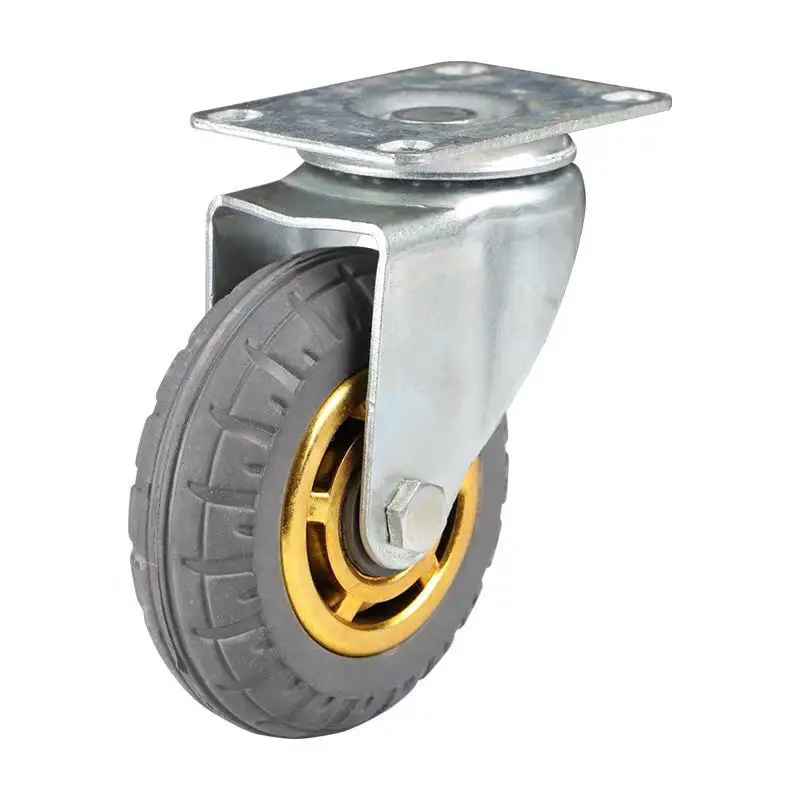 10cm 4-Inch Furniture Caster Solid Rubber Tire Trolley Wheel Bearing Universal Muted Medical Bed Equipment Part