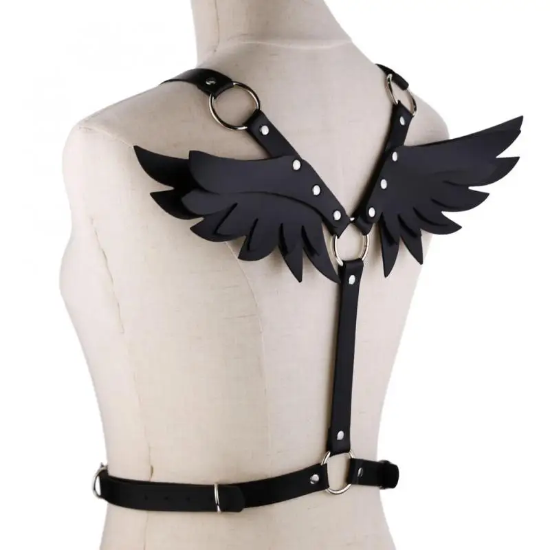 2020 nuovo di Cuoio Gotico Retro Medievale Rinascimentale Angelo Demone Ali 4 di Colore Cosplay Accessori Harness Top Tie Punk Cintura Corpo