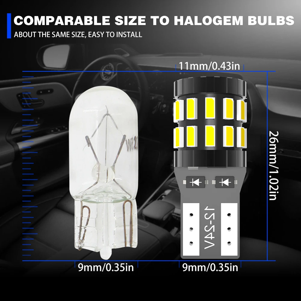 Katur 2x T10 Auto Led Trunk Lamp LED Canbus W5W 194 Interior Car Lights for Honda Civic Accord CRV HRV Jazz Fit NC750X Spoiler