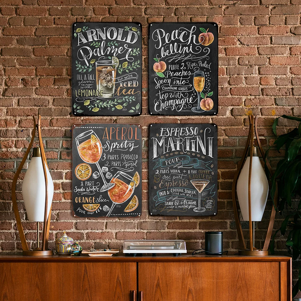 Summer Time BEER Retro Metal Tin Signs Mojito Cocktail Plaque Vintage Poster Bar Pub Art Stickers Wall Decor 20x30cm