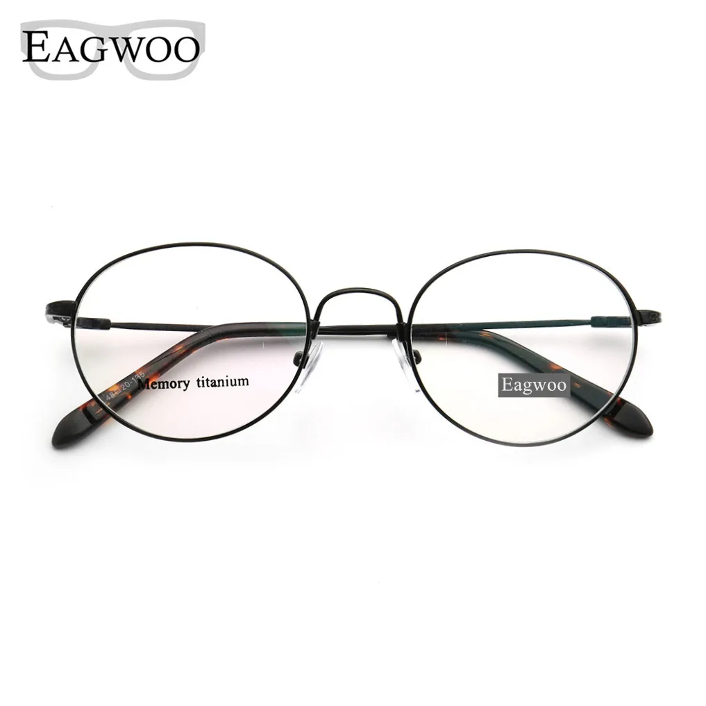 Flexible MemoryTitanium Optical Frame Prescription Vintage Oval Round Shaped Light Comfortable Soft Glasses Stylish Eyeglasses