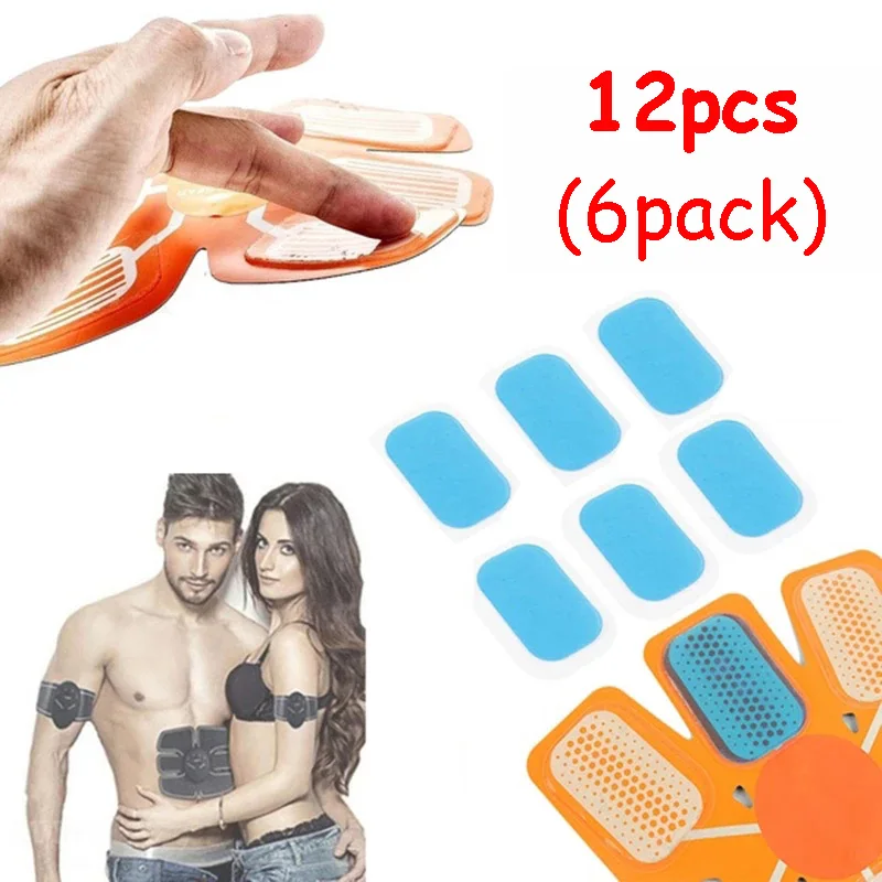 12Pcs (6Pack) Hydrogel Sticker Patch For AbS EMS Abdominal Stimulator  Hip Trainer Toner Trimmer Belt Replacement Pads