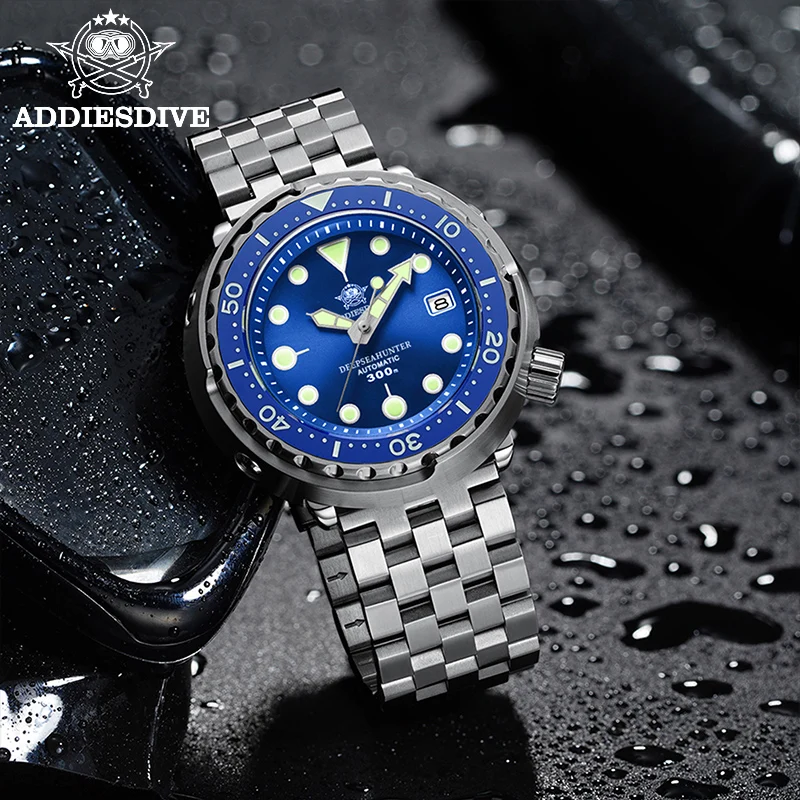 Addies Dive Men\'s Automatic Watch NH35A Sapphire Crystal Ceramic bezel BGW9 Luminous 30bar steel Tuna diver Men watch watches