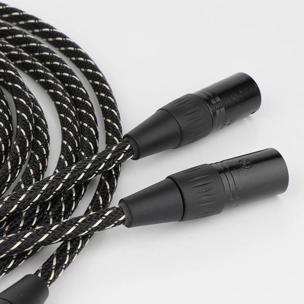 Par de Cable de interconexión de equilibrio de Audio Hifi XLR macho a xlr hembra con Cable de extensión XLR de enchufe chapado en oro
