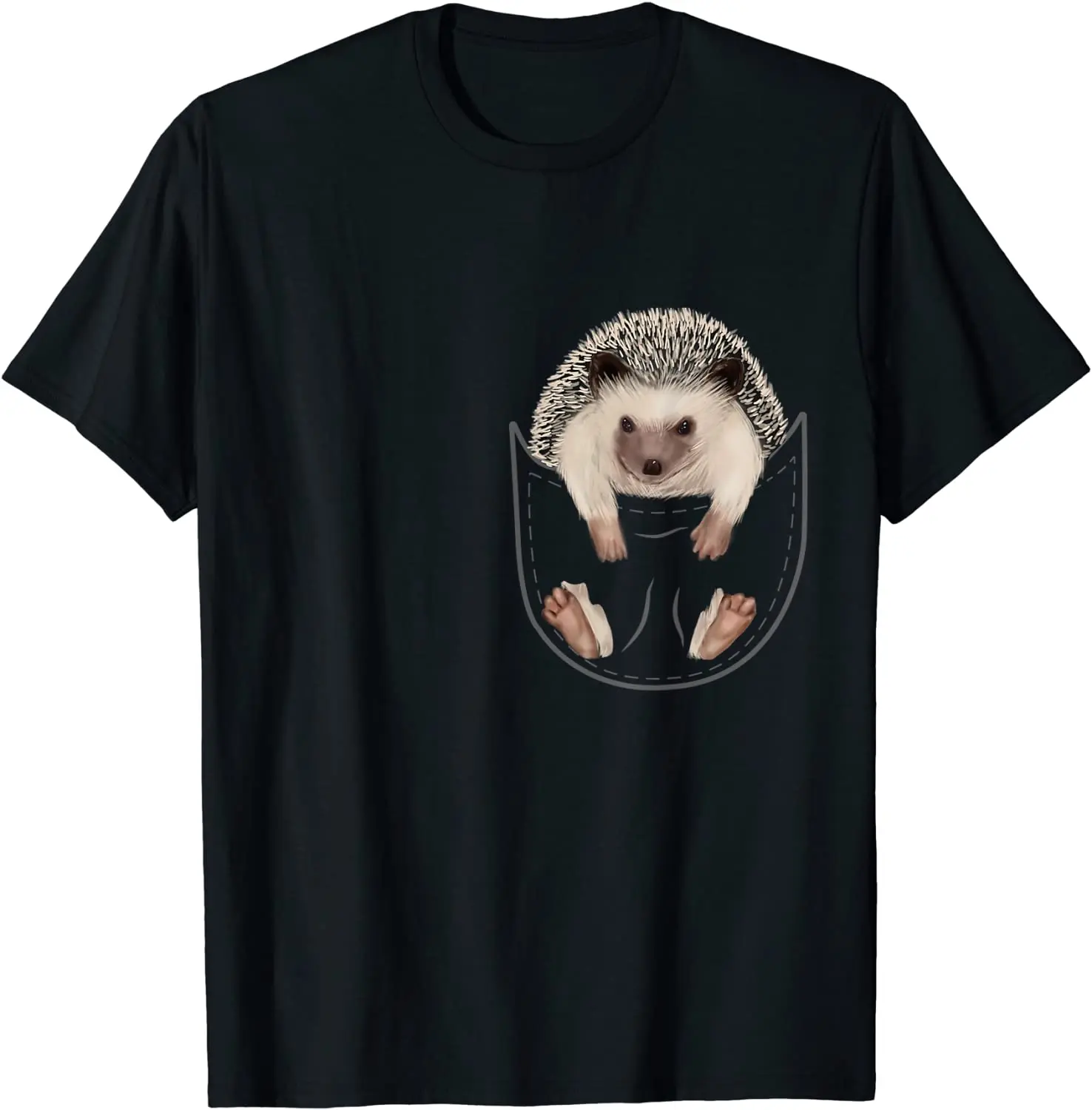 Hedgehogs Clothes Pocket Animal Art Gift T-Shirt. Summer Cotton Short Sleeve O-Neck Mens T Shirt New S-3XL