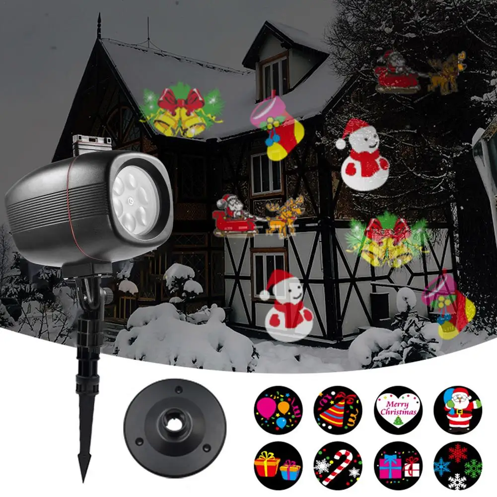 Christmas Halloween Holographic Projector Birthday Party Santa Projection Lamp Window Movie Projector Lamps Light