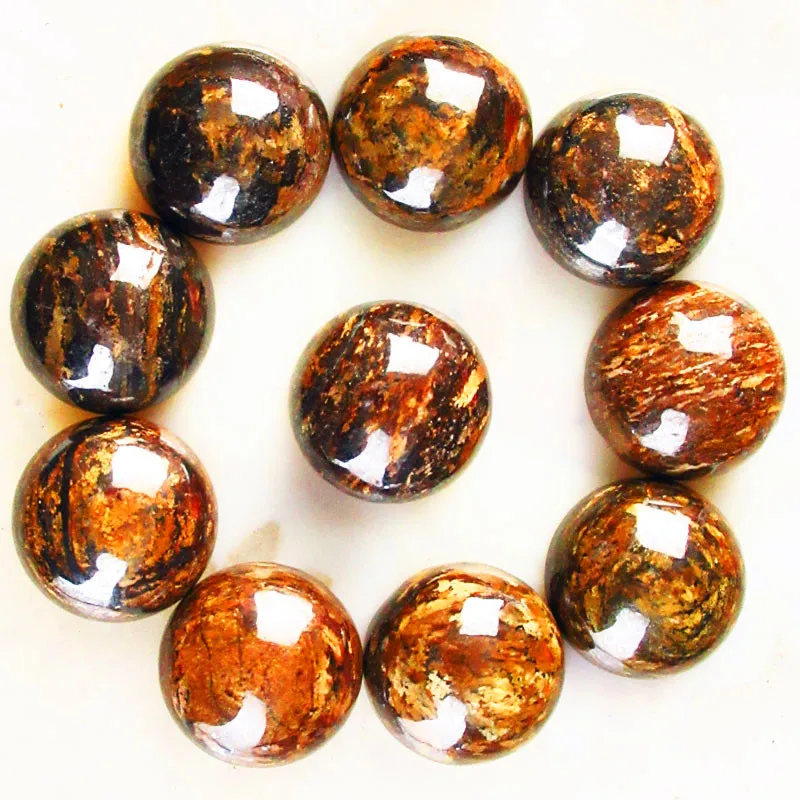 

(12 pieces/lot) Wholesale A+ Bronzite Round CAB CABOCHON 20x6mm No Hole for Jewelry Making