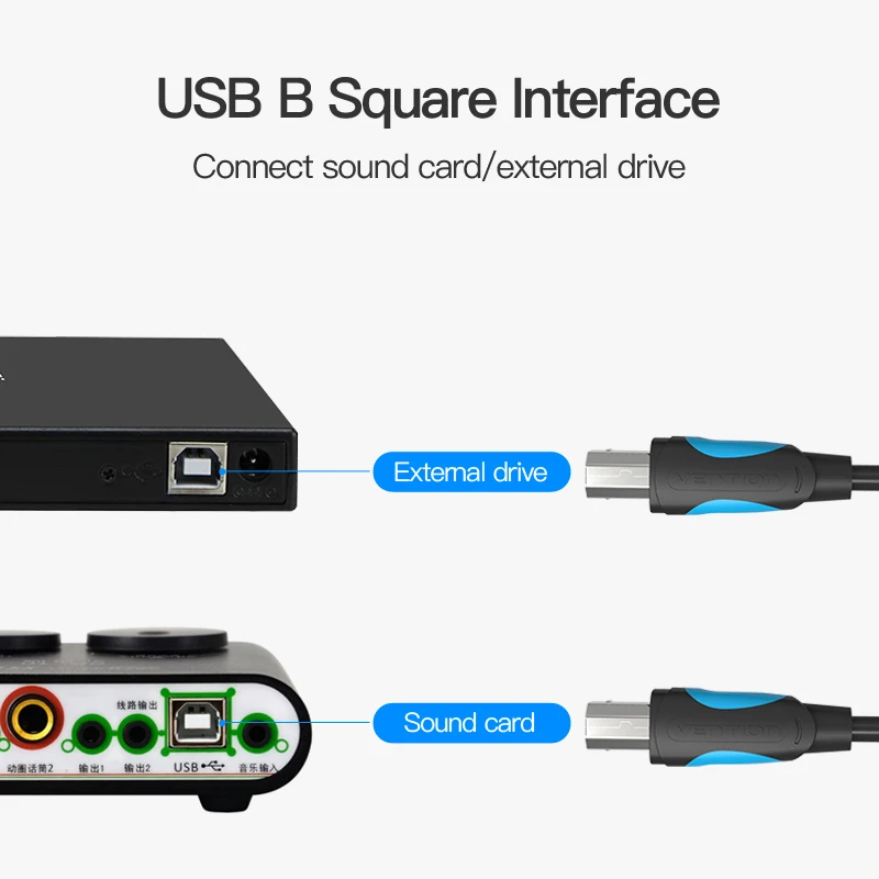 Vention USB 2.0 Print Cable USB 2.0 Type A Male To B Male Sync Data Scanner USB Printer Cable 1.5m 3m for HP Canon Epson Printer