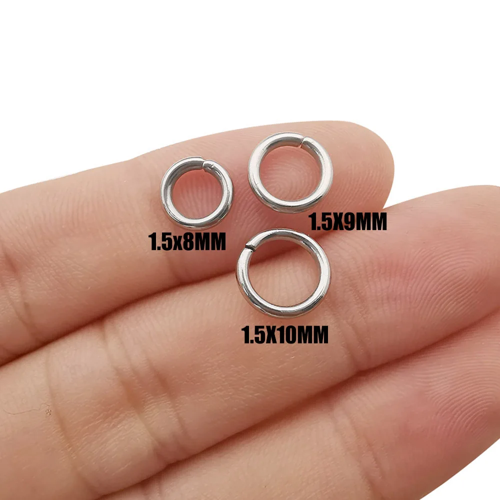 100pcs Stainless Steel Jump Rings Split Ring Connectors for Necklace Bracelets Accessories Jewelry Making