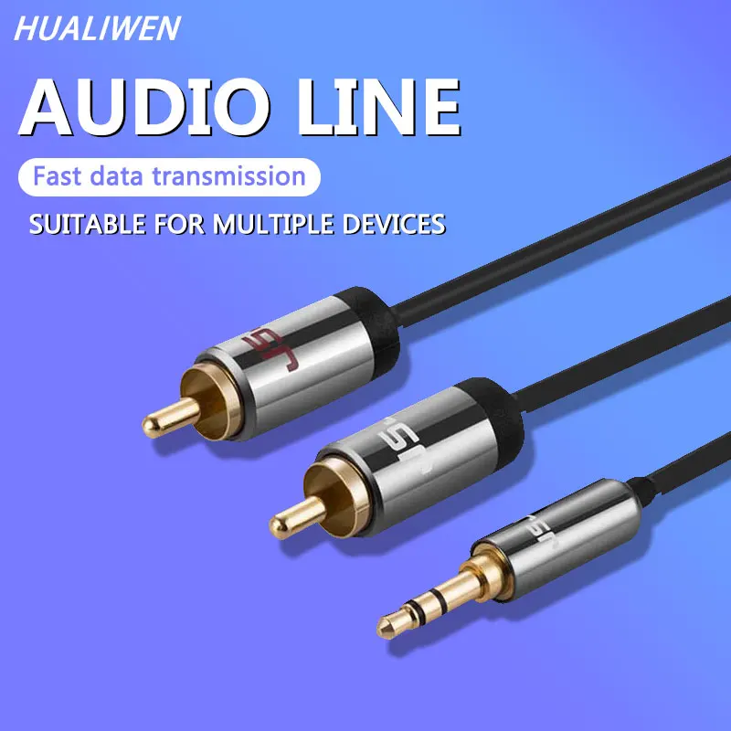 3.5mm Jack Audio Splitter Cable Male to Male 2 Headphone Microphone Auxiliary Extension Cable Suitable For Speaker Computer