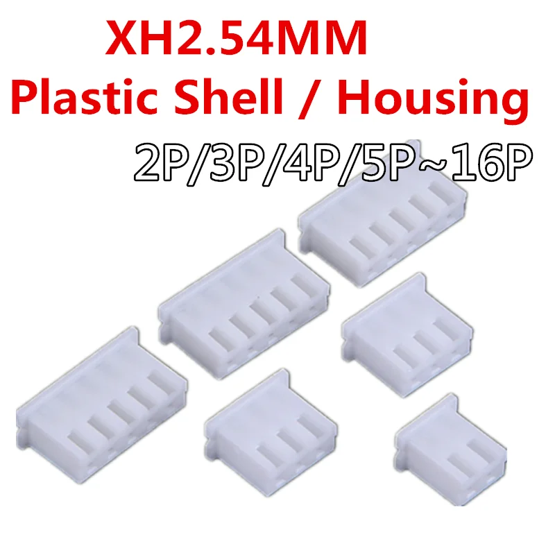 50pcs XH2.54mm Plastic Shell / Housing XH-Y 2P/3P/4P/5P/6P/7P/8P/9P/10P/11P/12P/13P/14P/15P/16P White connector 2.54mm Pitch