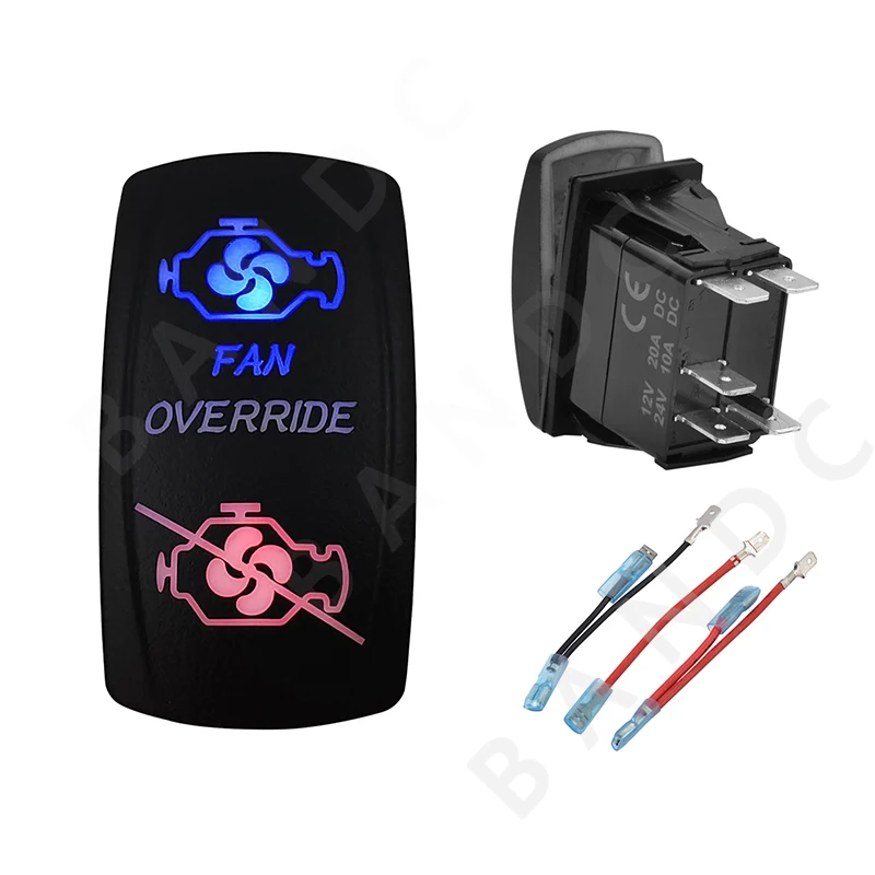 

Car Boat Marine FAN OVERRIDE Rocker Switch 5P SPST Blue&Red Leds ON-OFF for ARB RV Yacht，Car Tuning Parts，Jumper Wires Set