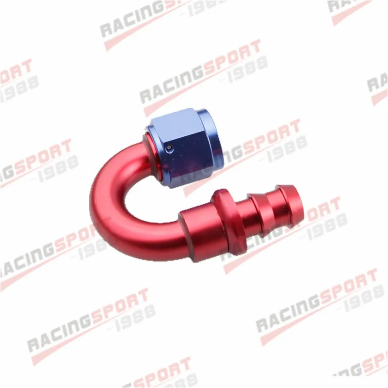 8AN -8AN 180 Degree Push-on Hose End Fitting Adaptor Fuel Oil Line