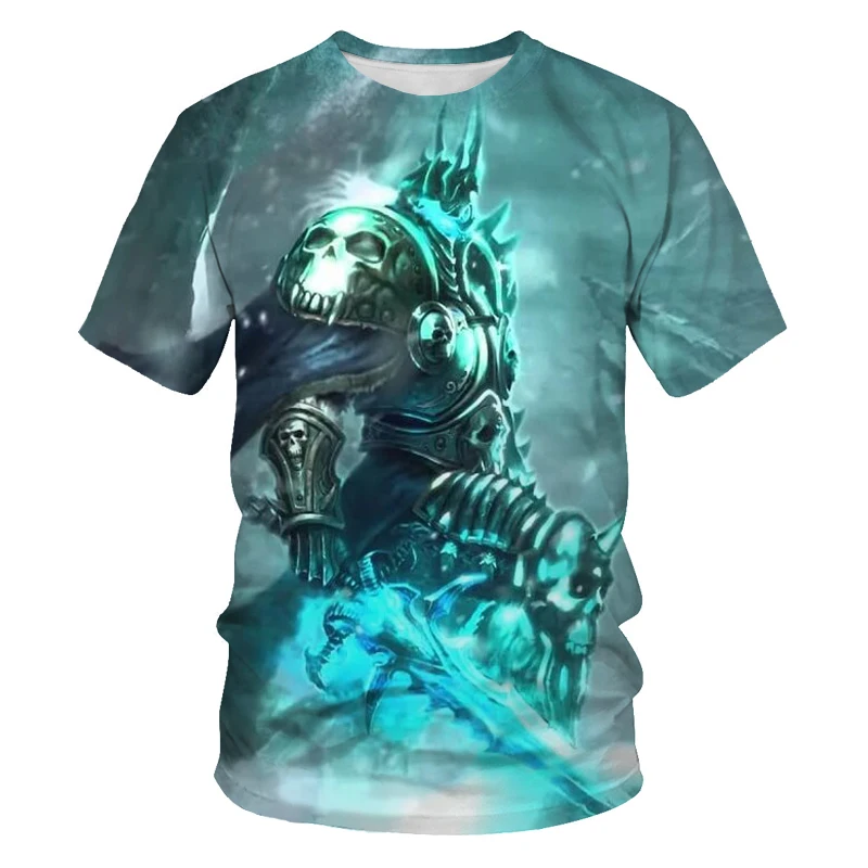 2021 Summer New Men\'s Oversized T-shirt 3d Printing World of Warcraft Alsace Children\'s Fashion Casual Tops