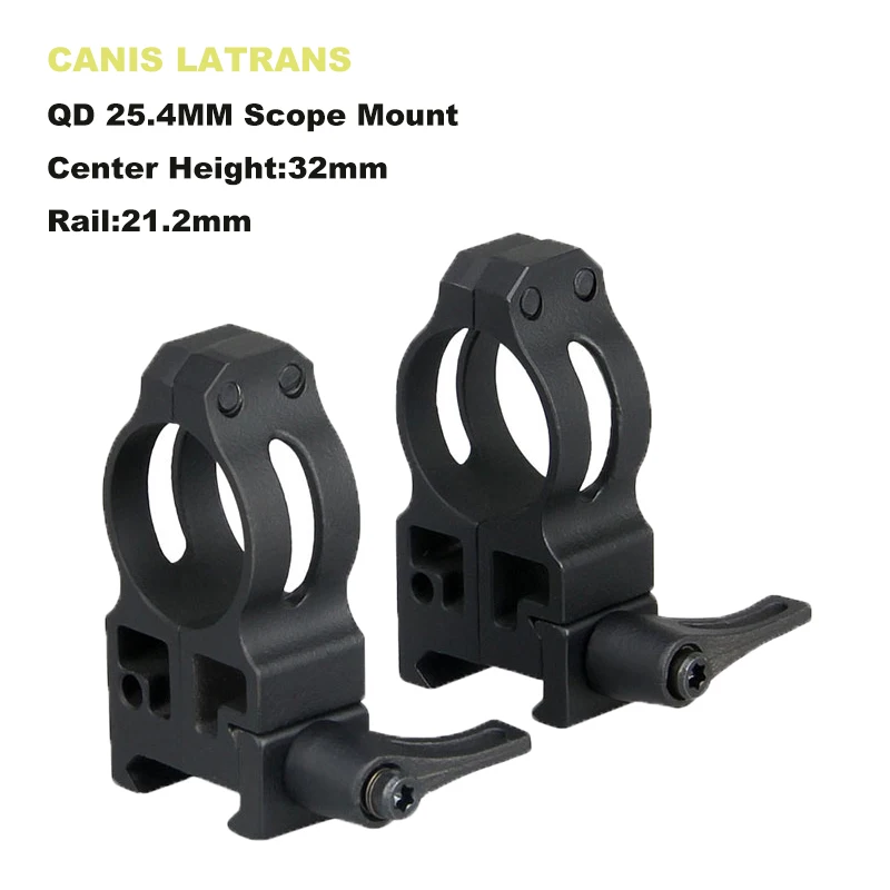 Hunting airsoft accessory Canis Latrans 25.4mm Scope Mount 32mm Center Height  Fits 21.2mm Picatinny Rail For Hunting gs24-0148