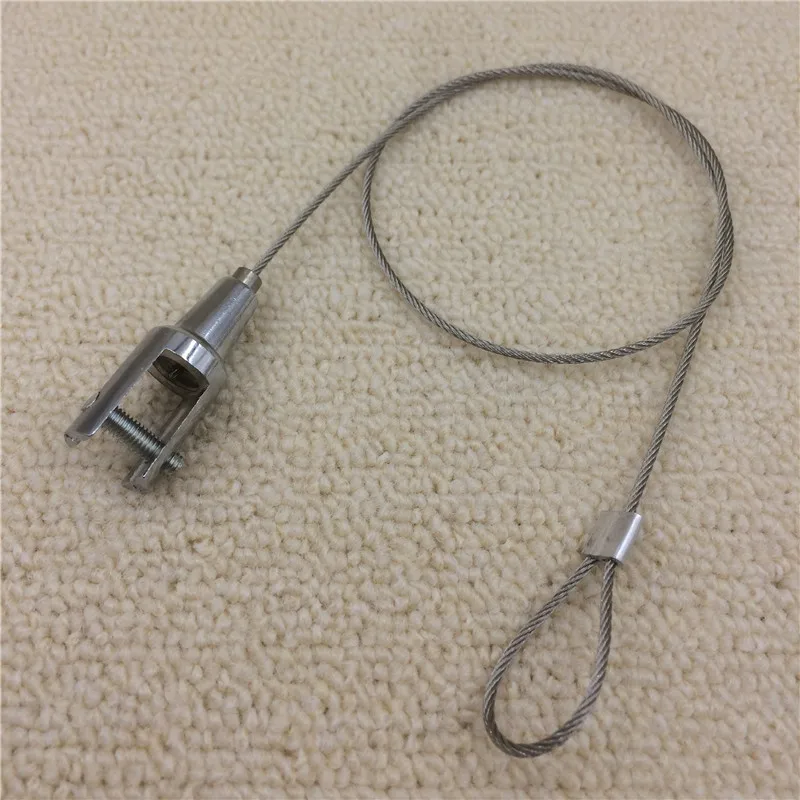 304 Stainless Steel Wire Rope Hanging Clip Glass Notch Straight Hanging Code Painting Accessories Glass Hanging Clip Disc Code