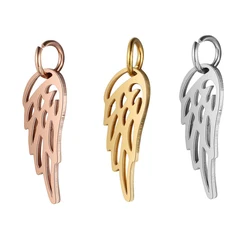 10Pcs Wing Charms Stainless Steel SIilver/Gold/Rose Gold 3 Color DIY Jewelry Making Necklace Bracelet Wholesale