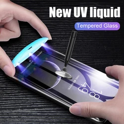 2Pcs UV Liquid Full Glue Tempered Glass For OPPO Find X2 X3 Neo X5 X6 X7 Ultra X8 Reno 5 6 7 9 10 11 Pro Plus Screen Protector