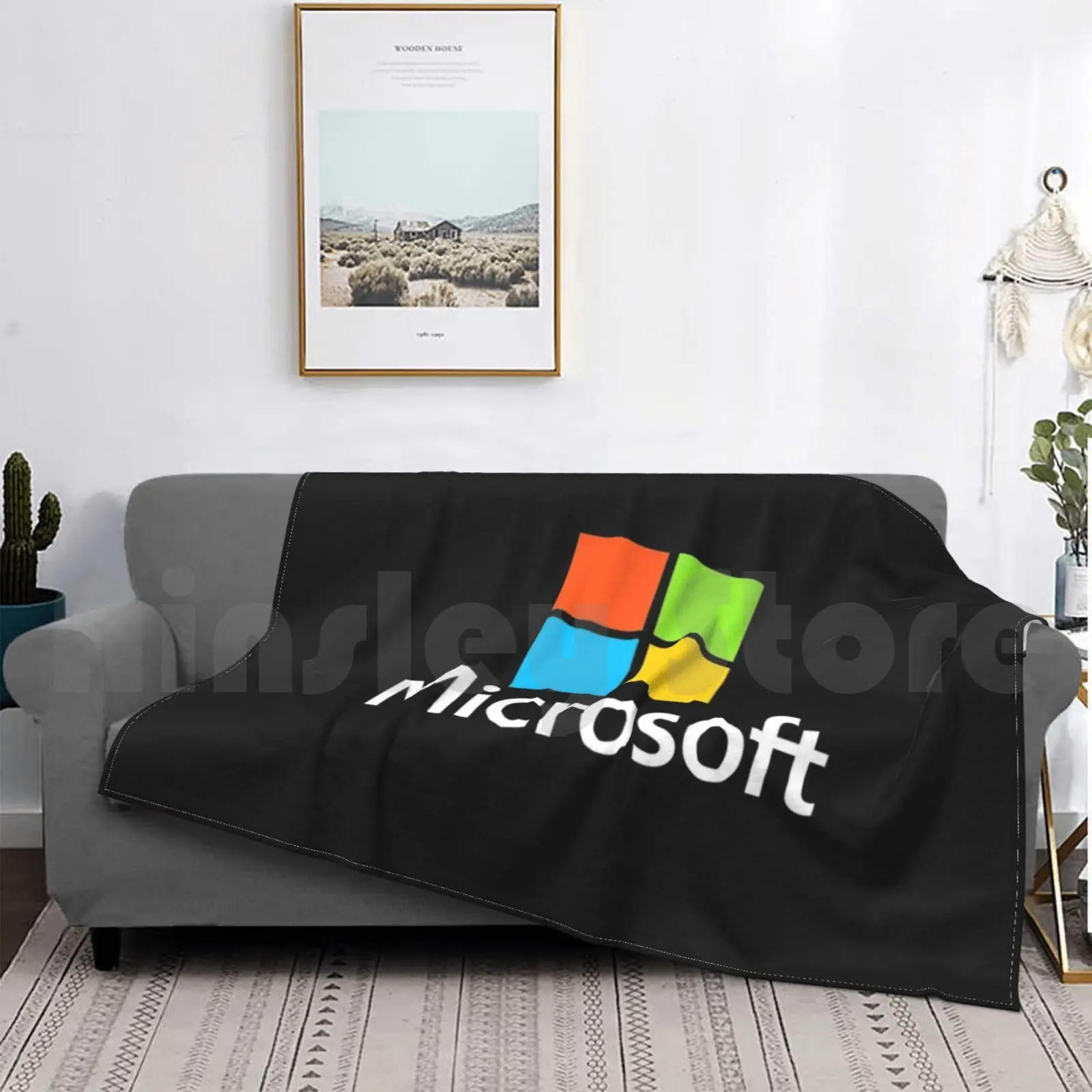 Microsoft Type Blanket Fashion Custom Microsoft Azure Logo Tech Enterprise Technology Office Windows Bill