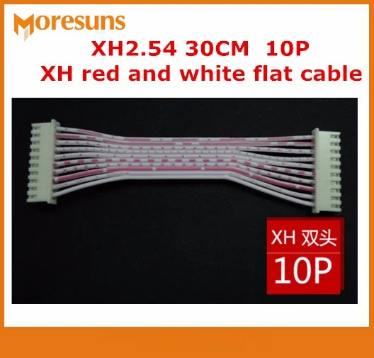 100pcs/lot Double head with XH2.54 plug length 30CM 10P XH red and white flat cable XH wire