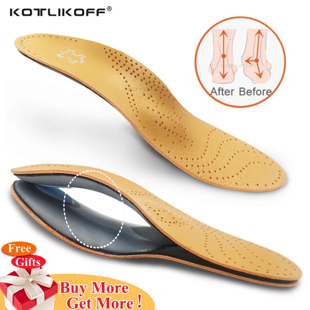 Leather Orthotic Insole For Flat Feet Arch Support Orthopedic Shoes Sole Insoles For Feet Men Women Children O/X Leg Corrected