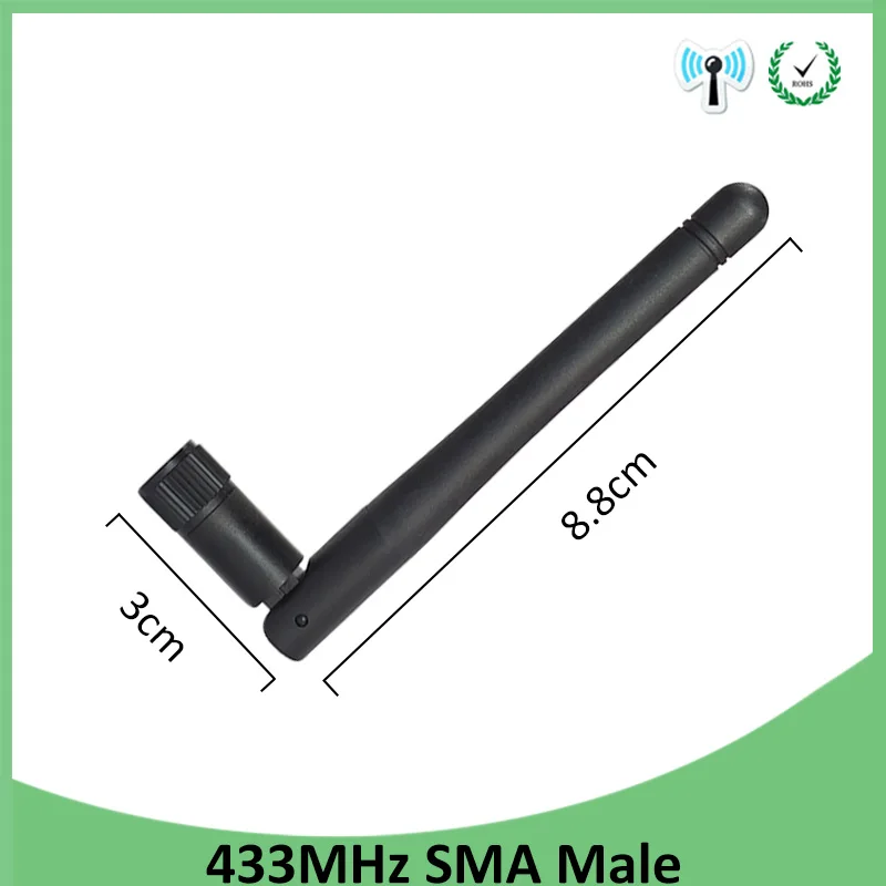 10pcs 433Mhz Antenna 3dbi GSM 433 mhz SMA Male Connector Aerial antena 433m RP-SMA female  IOT  Ufl./IPX Extension Pigtail Cable