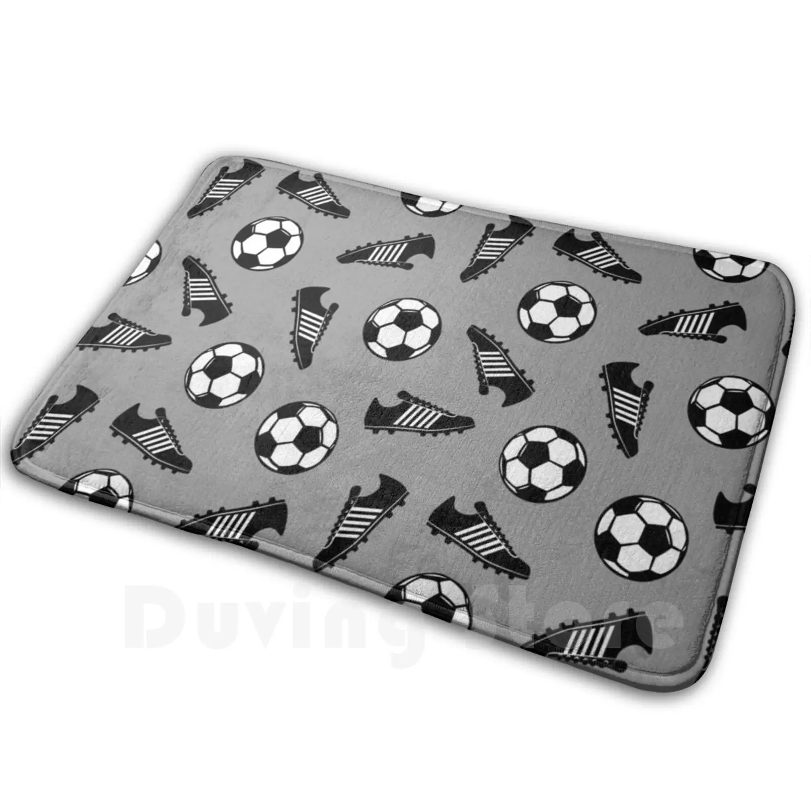 

Футбольные мячи и бутсы-серый коврик, ковер, противоскользящие напольные коврики, футбольные бутсы для спальни, футбольный мяч, спортивная обувь