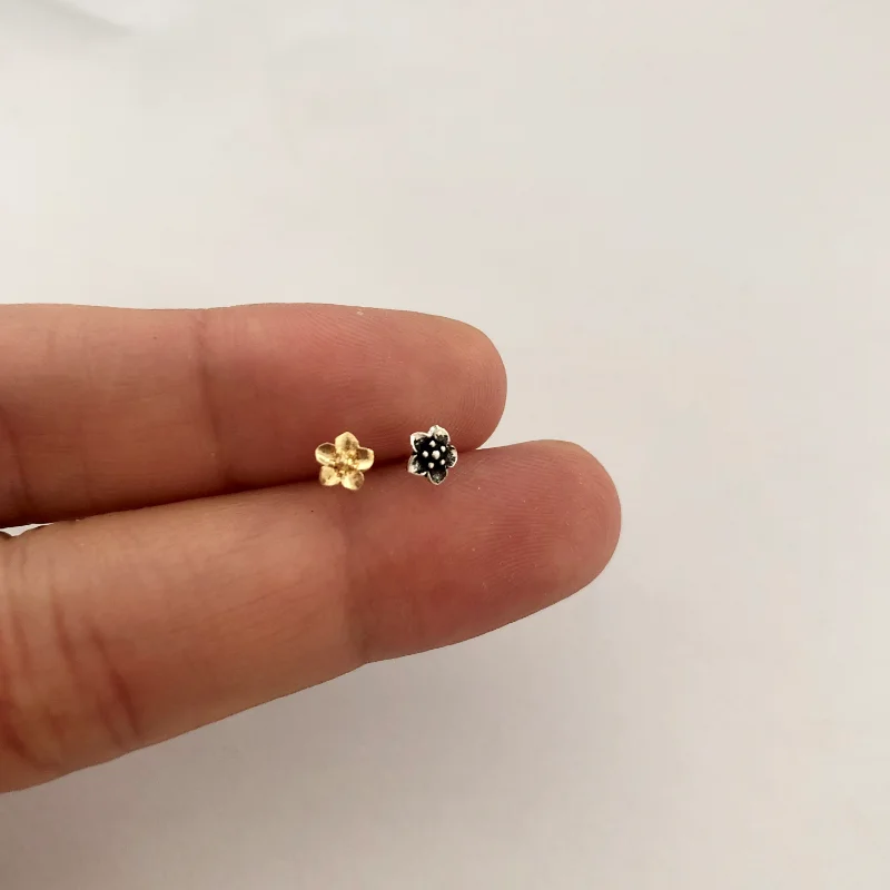 24 pcs/ box Nose Studs 925 Sterling silver gold flower nose piercing charm body jewelry for women black punk party wholesale new