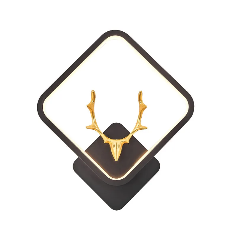 

Modern Antlers LED Wall Lamps Simple Ring Wall Light Fixtures for Bedroom Bedside Corridor Stairs Nordic Decor Led Deer Lights