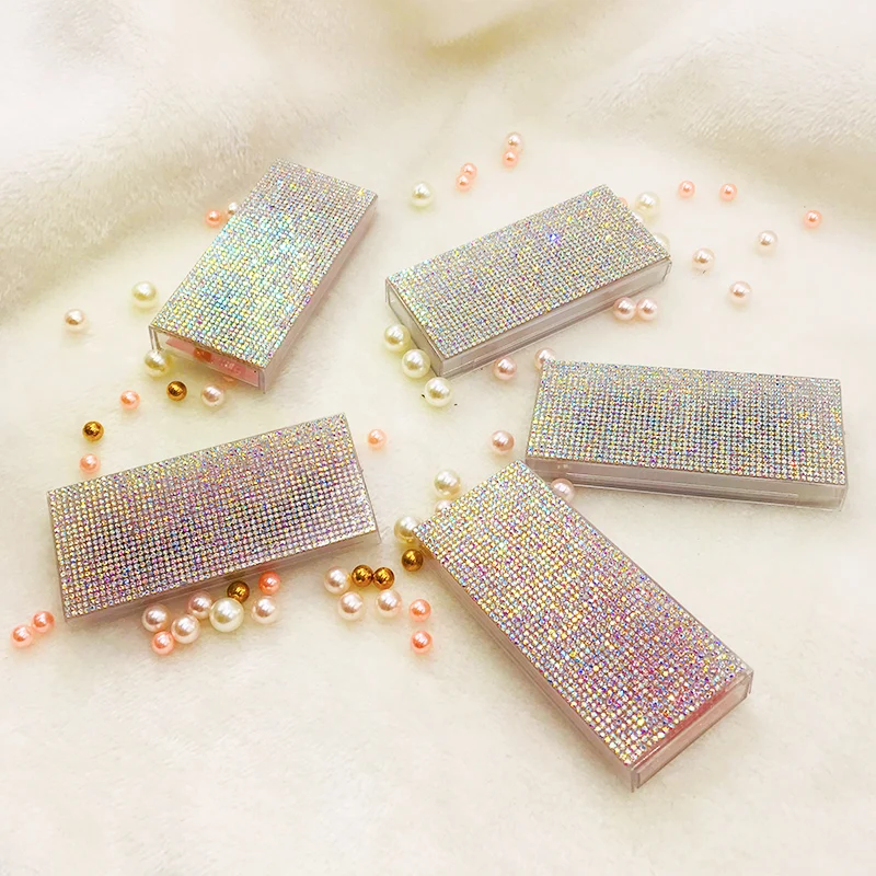 10pcs/lot Glitter Lash Case Empty Lash Boxes Come With Clear Tray Holographic Background Card Color