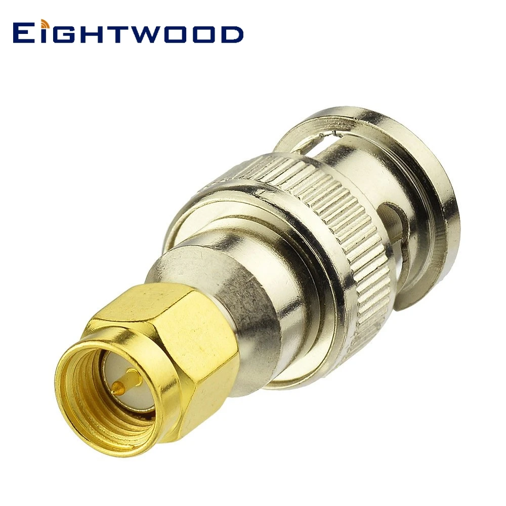 Eightwood SMA Male to BNC Male Straight Connector Handheld Antenna Adapter for Baofeng Wouxun Kenwood Icom Yaesu Two Way Radios