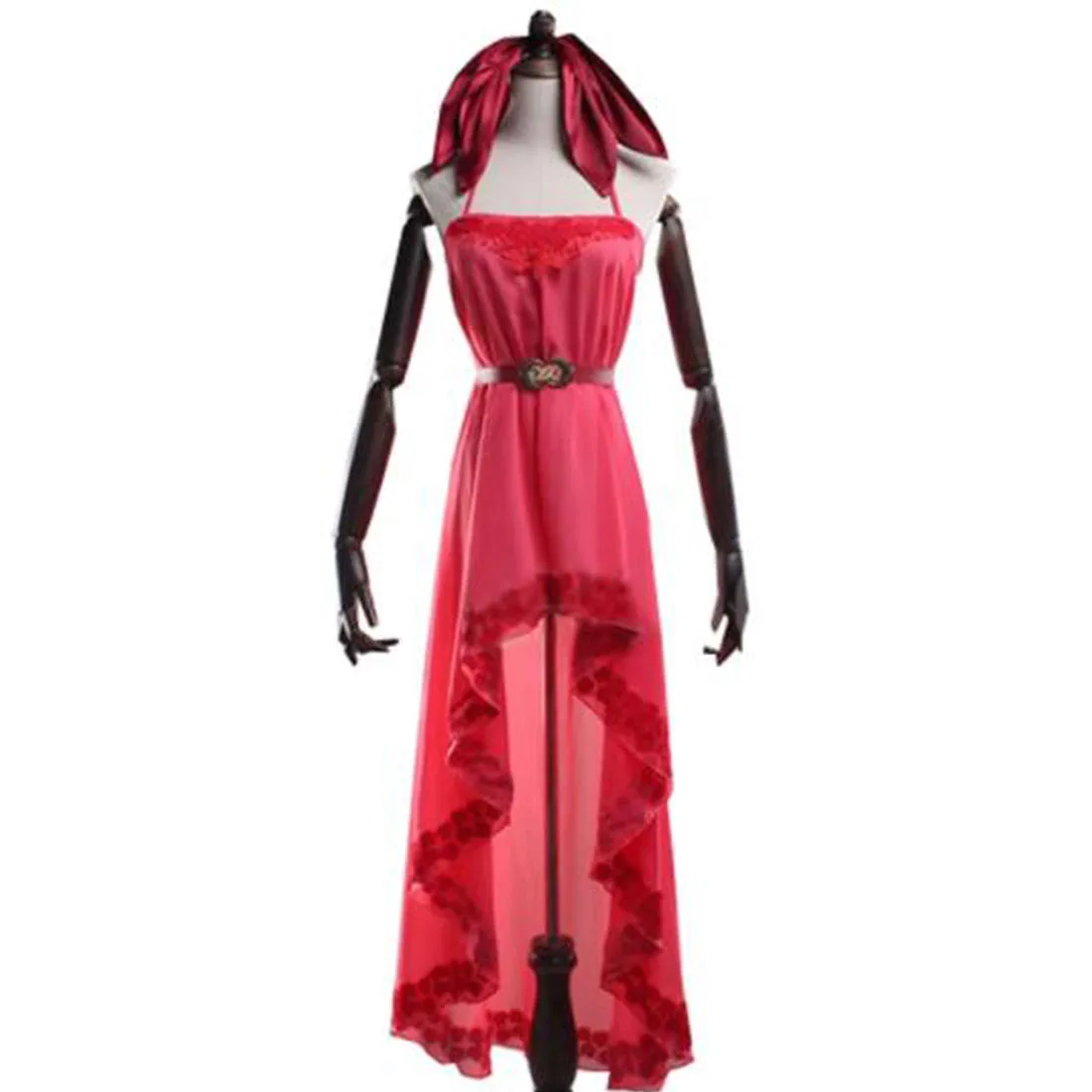 

2021 Final Fantasy VII 7 Aerith Gainsborough Cosplay costumes pink dress with hair bow