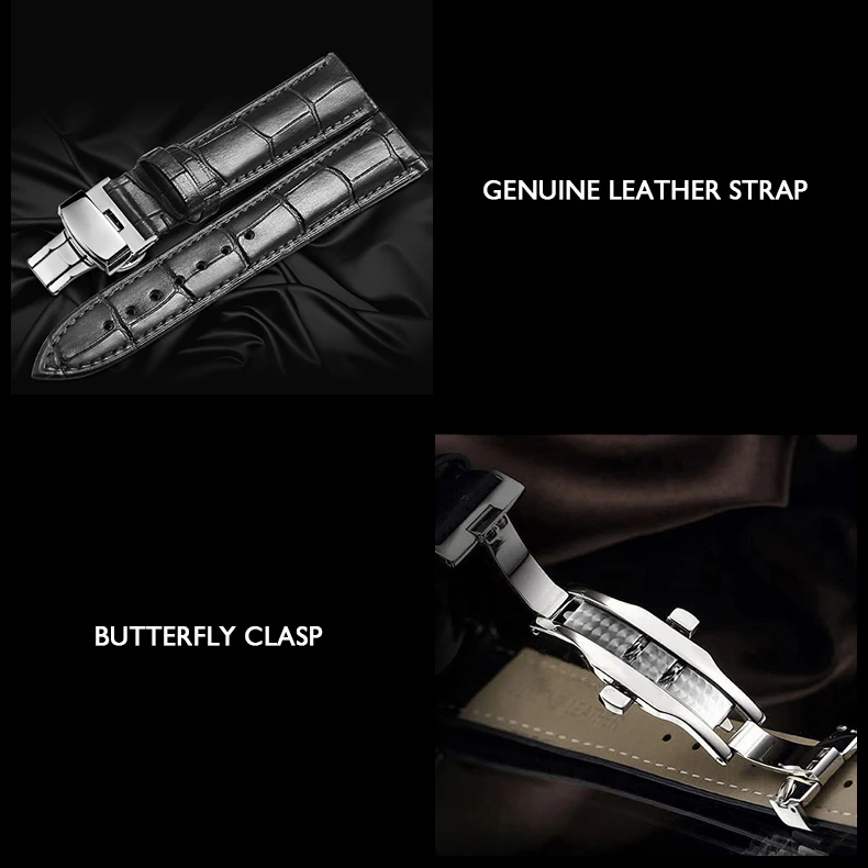 ساعة بورمان أوتوماتيكية للرجال 41 ملم ساعات يد ميكانيكية 50 متر مقاومة للماء على مدار الساعة سويسرا مرآة الياقوت