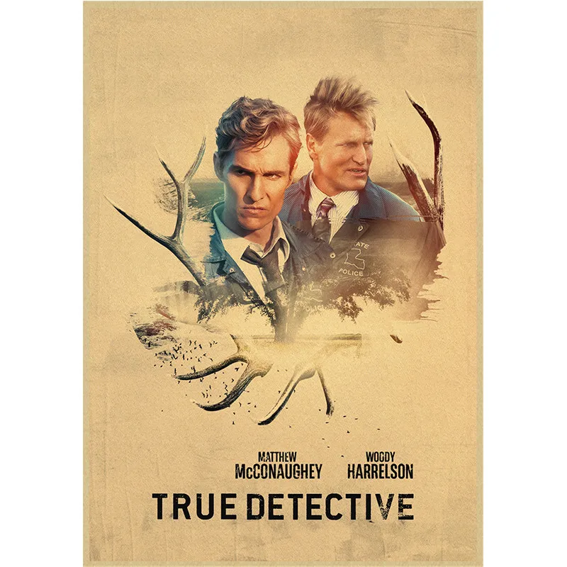 خمر المحقق الحقيقي الفيلم الكلاسيكي الرجعية الملصقات كرافت ورق حائط لوحة عالية الجودة لملصقات جدار ديكور المنزل