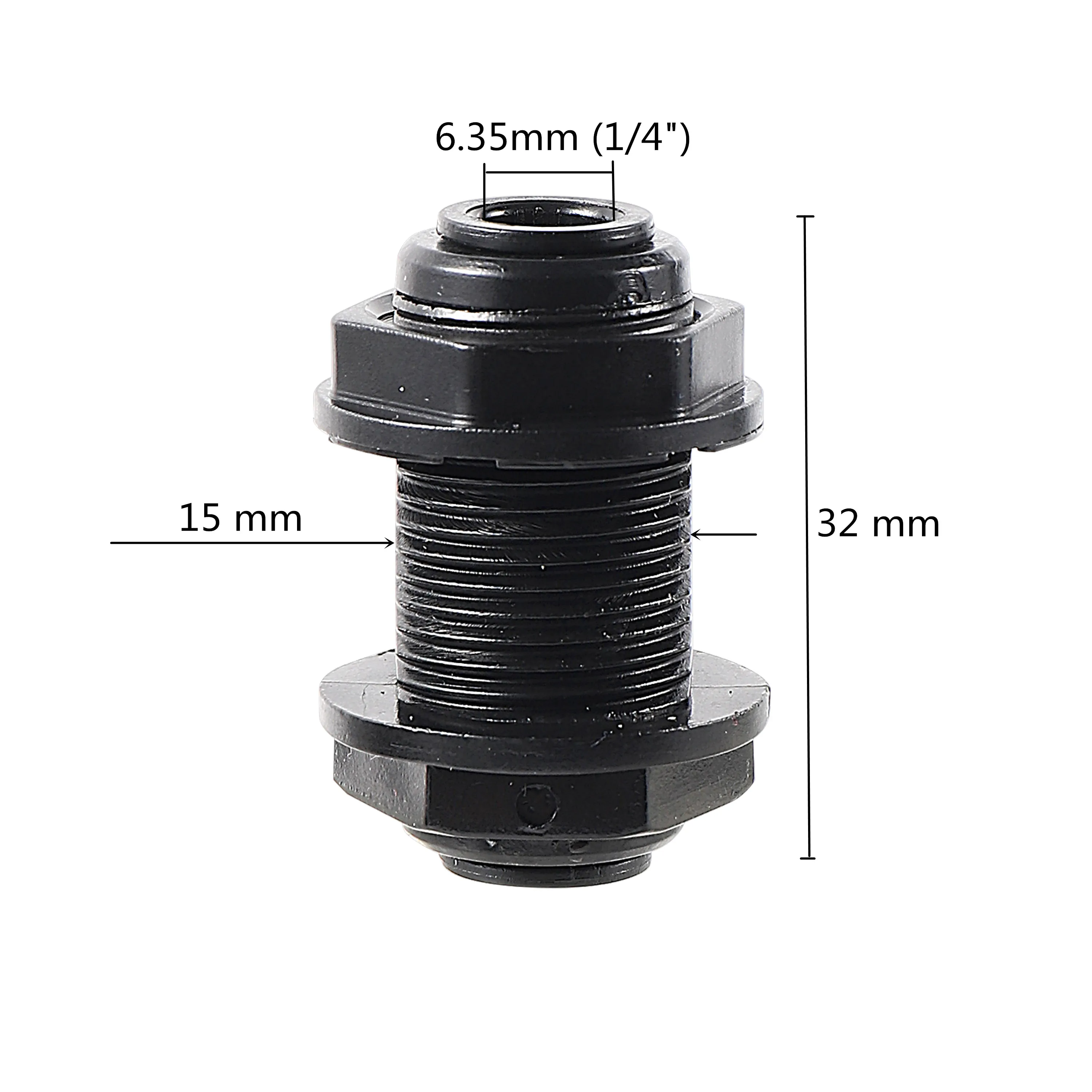 1/4\'\' OD Tube Black Bulkhead Connector Reptile Aquarium Garden Irrigation Water Pipe Joint RO Water Adapter Quick Connector