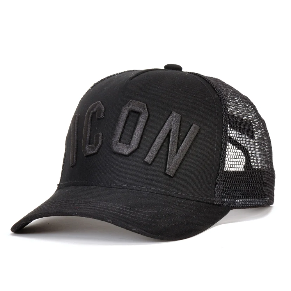 DSQICOND2-Gorra de béisbol de hip hop para hombre y mujer, sombrero con icono bordado negro, de algodón, DSQ, para verano