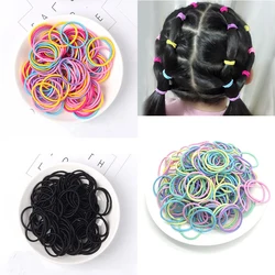 100pcs/Pack Hair Accessories Girls Rubber Bands Scrunchy Elastic Hair Bands Kids Baby Headband Decorations Ties Gum for Hair