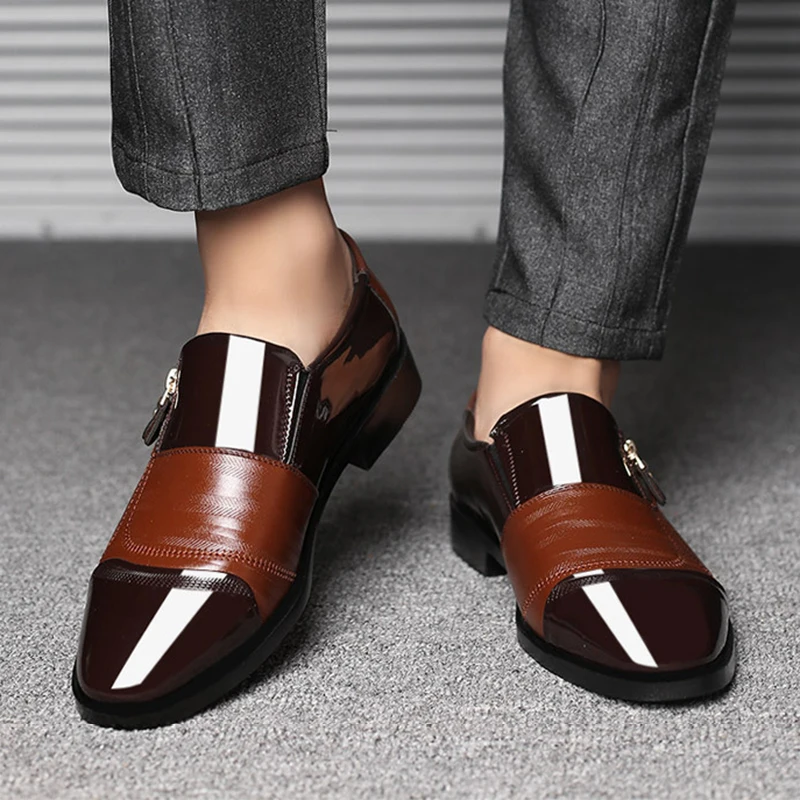 Classic Business Men\'s Dress Shoes Fashion Elegant Formal Wedding Shoes Men Slip on Office Oxford Shoes for Men Black