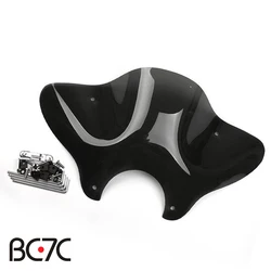 Black Motorcycle Cruiser Windshield Windscreen With Mounting For Cruiser Kawasaki VULCAN 900 Classic