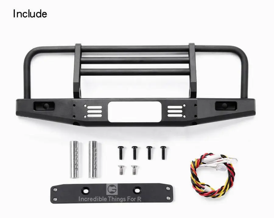 For 1/10 RC Crawler Car Trax TRX4 Defender Bronco Universal Metal Front Anti-collision Bumper Axial Scx10 90046 90047