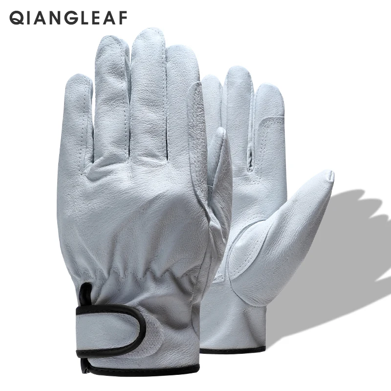 QIANGLEAF Industrial Work Glove Mechanic Protection Gloves Men Breathable Thin Leather Safety Outdoor Worker Glove Wholesale 527