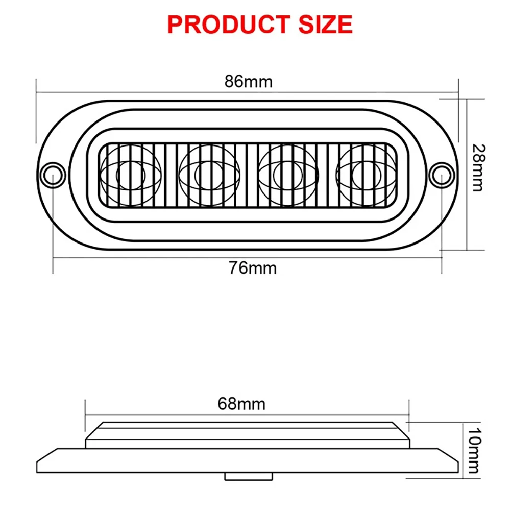 10PCS 4LED Car LED Trailer Side Marker Light 12V-24V Indicator Light 90LM Warning Lamp Rear Light Waterproof Auto Accessories