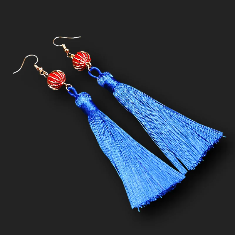 Multicolor Long Tassel 3D Lantern Charm Personalized Customization  Bohemian Ear Hook Earrings DIY Jewelry Crafts Gift For Woman