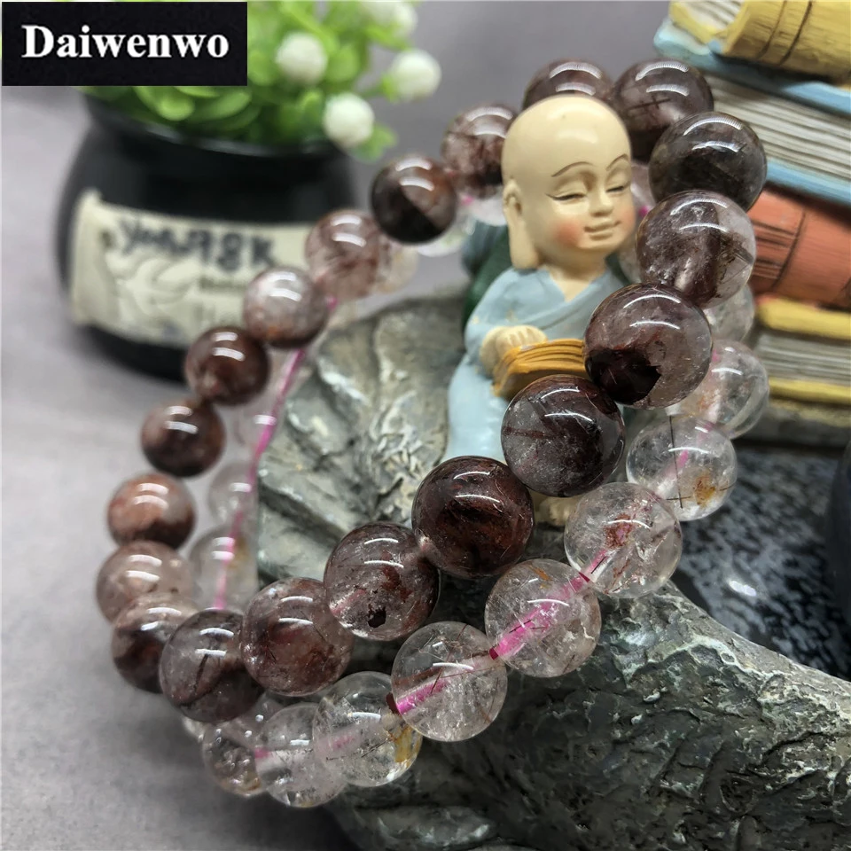 

Natural Stone Rabbit Hair Quartz Beads Bracelet Charms Girlfriend Gift