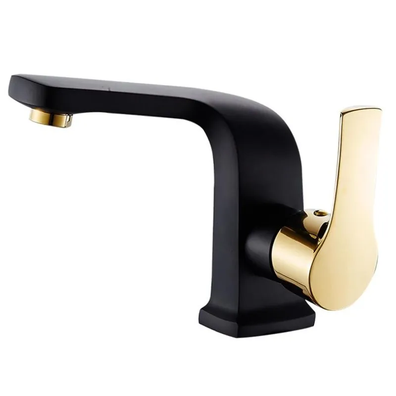 

Vidric White gold Color Bathroom Sink Faucet hot and cold Crane Brass Basin Faucet Gold black Sink Faucet Single Handle water ta