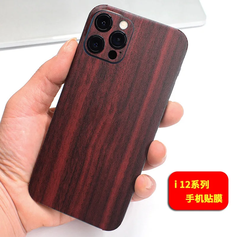 For iPhone 13 Pro Max 13 Mini Film Wood Grain Decal Skin Covers Cases for iPhone 12 Pro Max Protector Slim Sticker Back Film